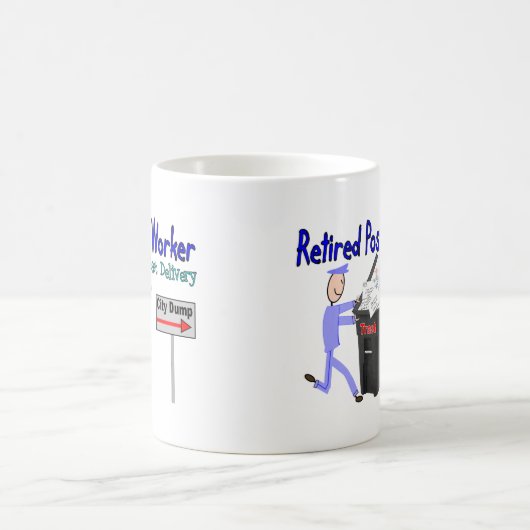 退職したな郵便局員の最後配達 コーヒーマグカップ (中央)