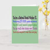 退職したな郵便局員--おもしろTシャツおよびギフト カード (黄色い花)