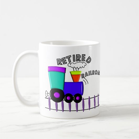 退職したな鉄道労働者のギフト コーヒーマグカップ (左)