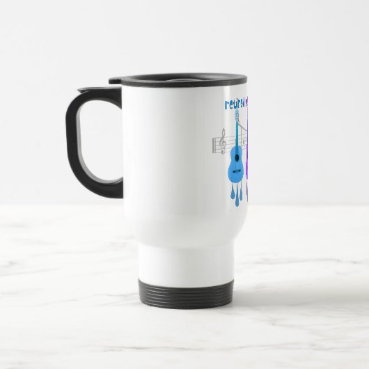退職したな音楽の先生3のギターのデザイン トラベルマグ (左)