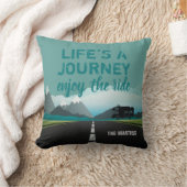 退職したなRV旅行引用文|のパーソナライズなティール(緑がかった色) クッション (ブランケット)