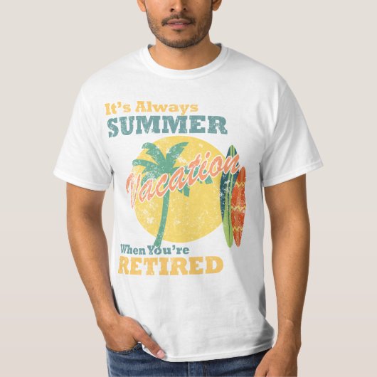 退職したらいつでも夏休み Tシャツ (正面)