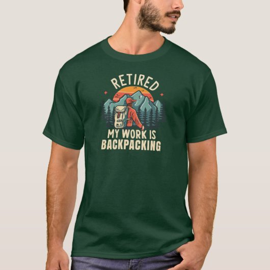 退職したらバックパッキング Tシャツ (正面)