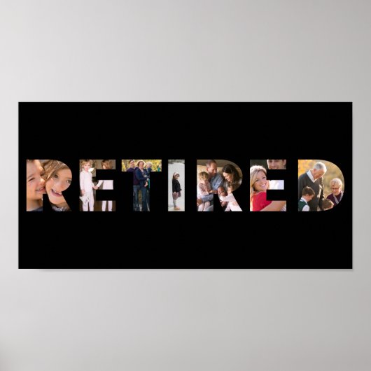 退職したカスタマイズタイポグラフィパーティー ポスター (正面)