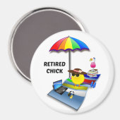 退職したシックで可愛い マグネット (正面/裏面)