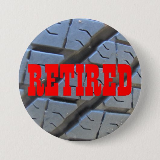 退職したジャストのボタ退職したン 缶バッジ (正面)