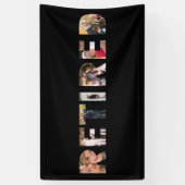 退職したタイポグラフィフォトコラージュ退職パーティー 横断幕 (縦)