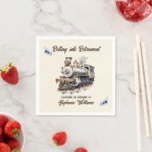 退職したテーマを転が引退列車に乗せる スタンダードカクテルナプキン (インサイチュ)