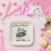 退職したテーマを転が引退列車に乗せる ペーパープレート (パーティー)