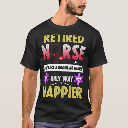 退職したナースは普通のナースのみの方法Hと同じ Tシャツ (正面)