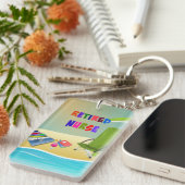 退職したナース、おもしろい キーホルダー (正面右)