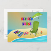 退職したナース、おもしろい ポストカード (正面/裏面)