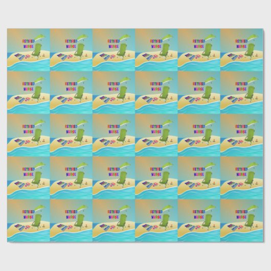 退職したナース、おもしろい ラッピングペーパー (フラット)