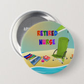 退職したナース、おもしろい 缶バッジ (正面&裏面)