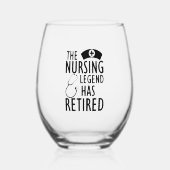 退職したナース – 看護レジェンドは退職したb ステムなしワイングラス (正面)