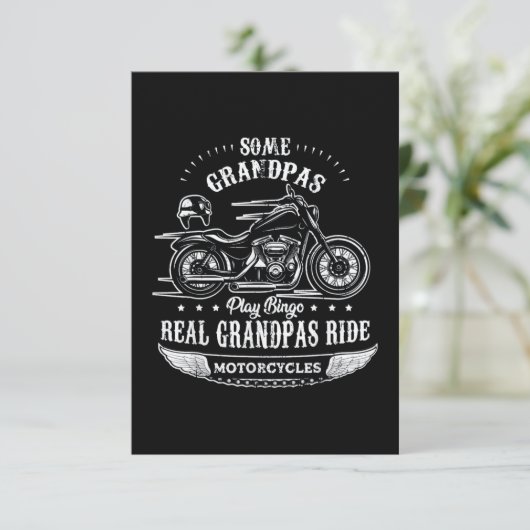 退職したバイクもしくは自転車に乗る人 カード (スタンド正面)