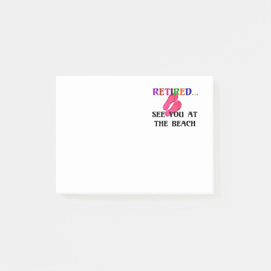 -退職したビーチピンクビーチサンダル ポストイット (正面)