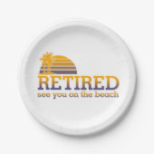 退職したビーチ ペーパープレート (正面)