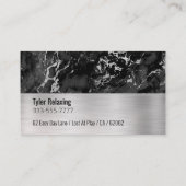 退職したブラック&シルバー大理石、つや消しシルバーGag 名刺 (裏面)