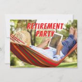 退職したリラックスのハンモックパーティの招待状 招待状 (正面)