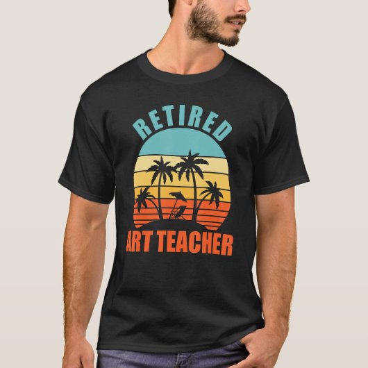 退職した先生おもしろいの教え幸福な退職 Tシャツ (正面)