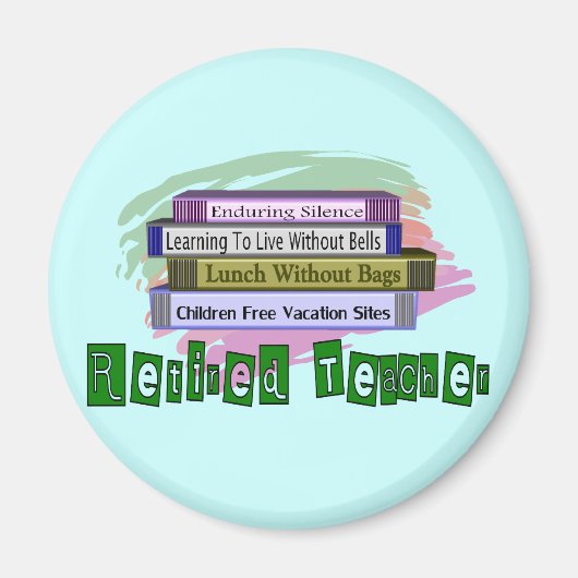 退職した先生おもしろい(スタックデザイン) マグネット (正面)