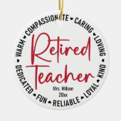 退職した先生の質の名前をカスタムすると年 セラミックオーナメント (正面)