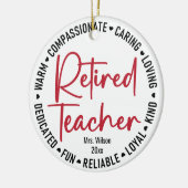 退職した先生の質の名前をカスタムすると年 セラミックオーナメント (左)