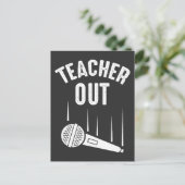 退職した先生アウトマイク廃棄の退職 ポストカード (スタンド正面)