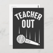 退職した先生アウトマイク廃棄の退職 ポストカード (正面/裏面)