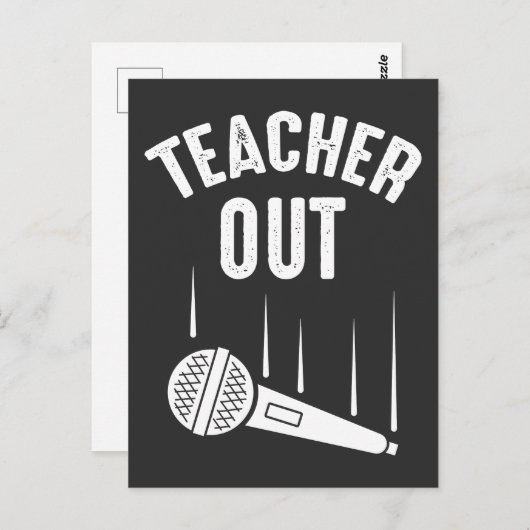 退職した先生アウトマイク廃棄の退職 ポストカード (正面/裏面)