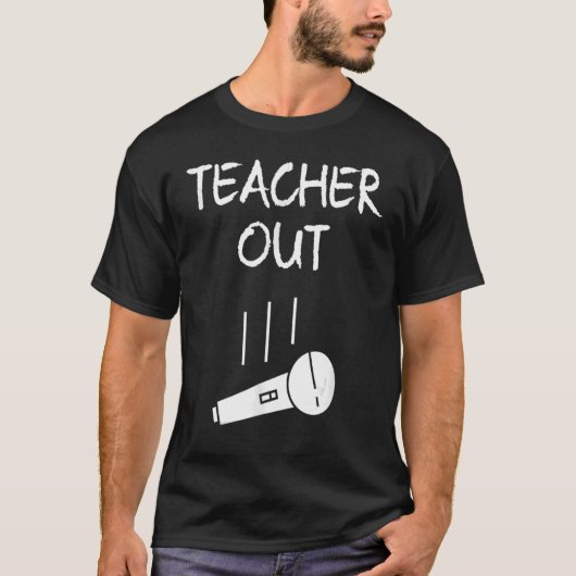 退職した先生アウトMic Drop Retirement End Of Sch Tシャツ (正面)