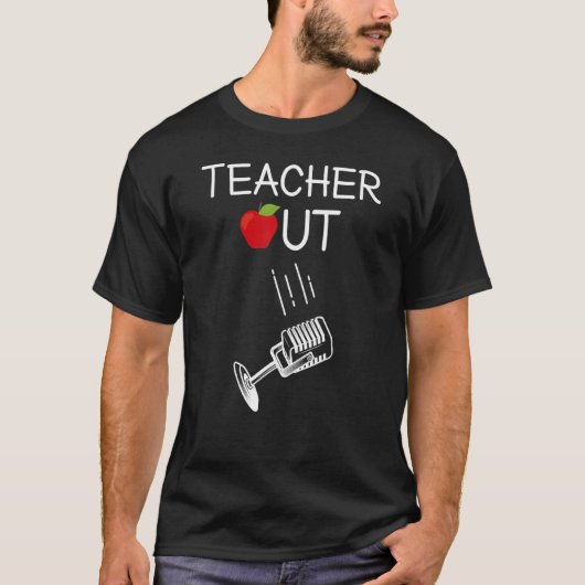 退職した先生アウトMic Drop Retirement End Of Sch Tシャツ (正面)