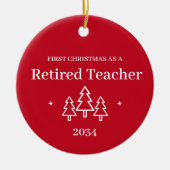 退職した先生カスタム第1回クリスマス退職 セラミックオーナメント (正面)