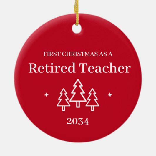 退職した先生カスタム第1回クリスマス退職 セラミックオーナメント (裏面)