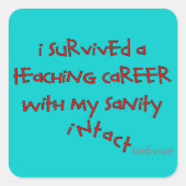 退職した先生ギフト、笑わされることわざ スクエアシール (正面)