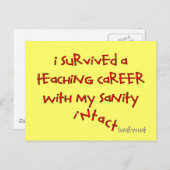 退職した先生ギフト、笑わされることわざ ポストカード (正面/裏面)