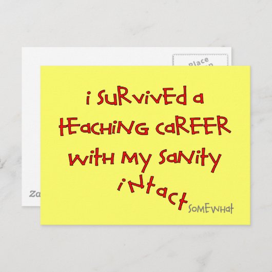 退職した先生ギフト、笑わされることわざ ポストカード (正面/裏面)