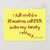 退職した先生ギフト、笑わされることわざ ポストカード (正面)