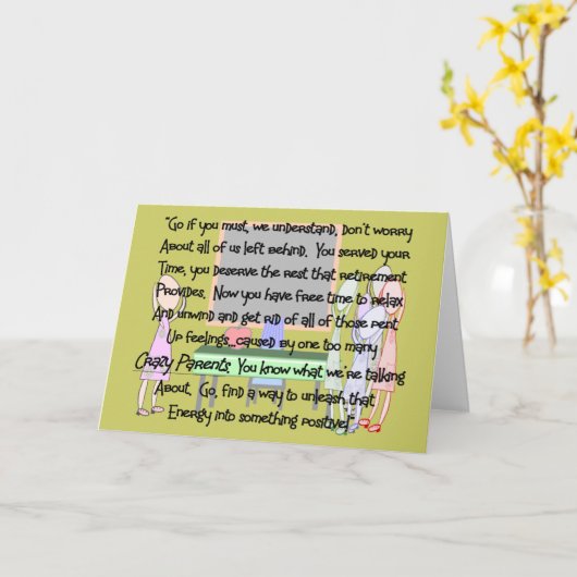 退職した先生ストーリーアート熱狂するギフト「親」 カード (黄色い花)