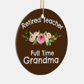 退職した先生フルタイム祖母 セラミックオーナメント (右)