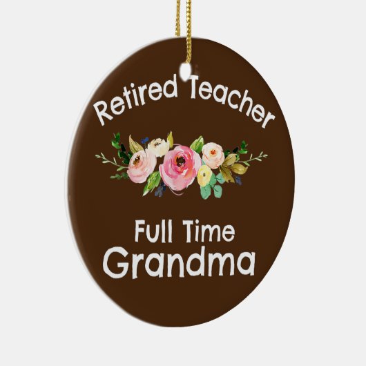 退職した先生フルタイム祖母 セラミックオーナメント (右)