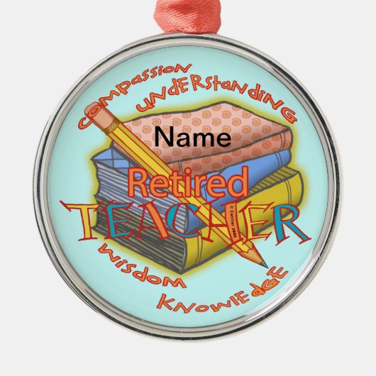 退職した先生プレミアムラウンドオーナメント セラミックオーナメント (正面)