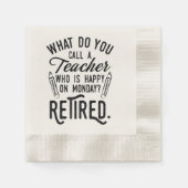 退職した先生元退職パーティー紙 縁ありカクテルナプキン (正面)