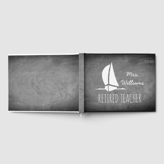 退職した先生帆走艇タイポグラフィ退職 ゲストブック (全面)