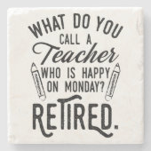 退職した先生校長退職 ストーンコースター (正面)