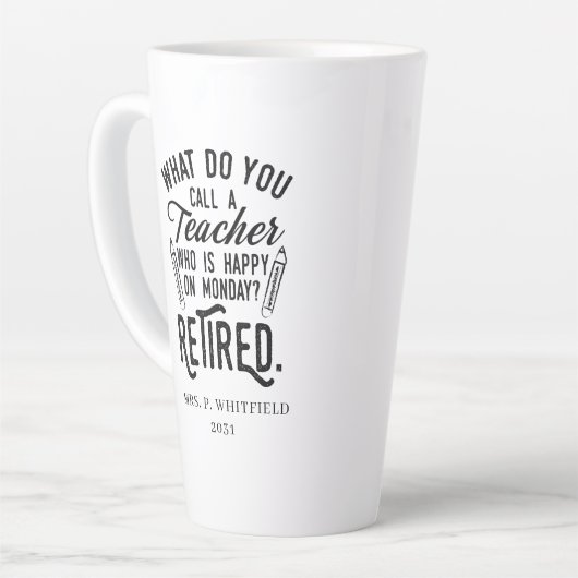 退職した先生退任カスタム長 カフェラテマグ (左アングル)