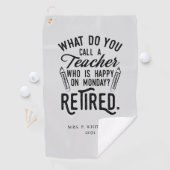 退職した先生退任カスタム長 ゴルフタオル (インサイチュ)