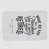 退職した先生退任カスタム長 ゴルフタオル (横)