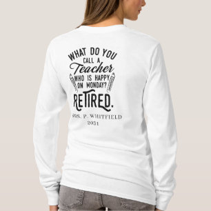 退職した先生退任カスタム長 Tシャツ